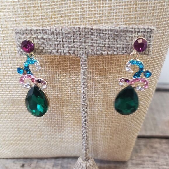 DRAMATIC STATEMENT NECKLACE & EARRINGS SET Costume Jewelry Prom Formal - Picture 2 of 12